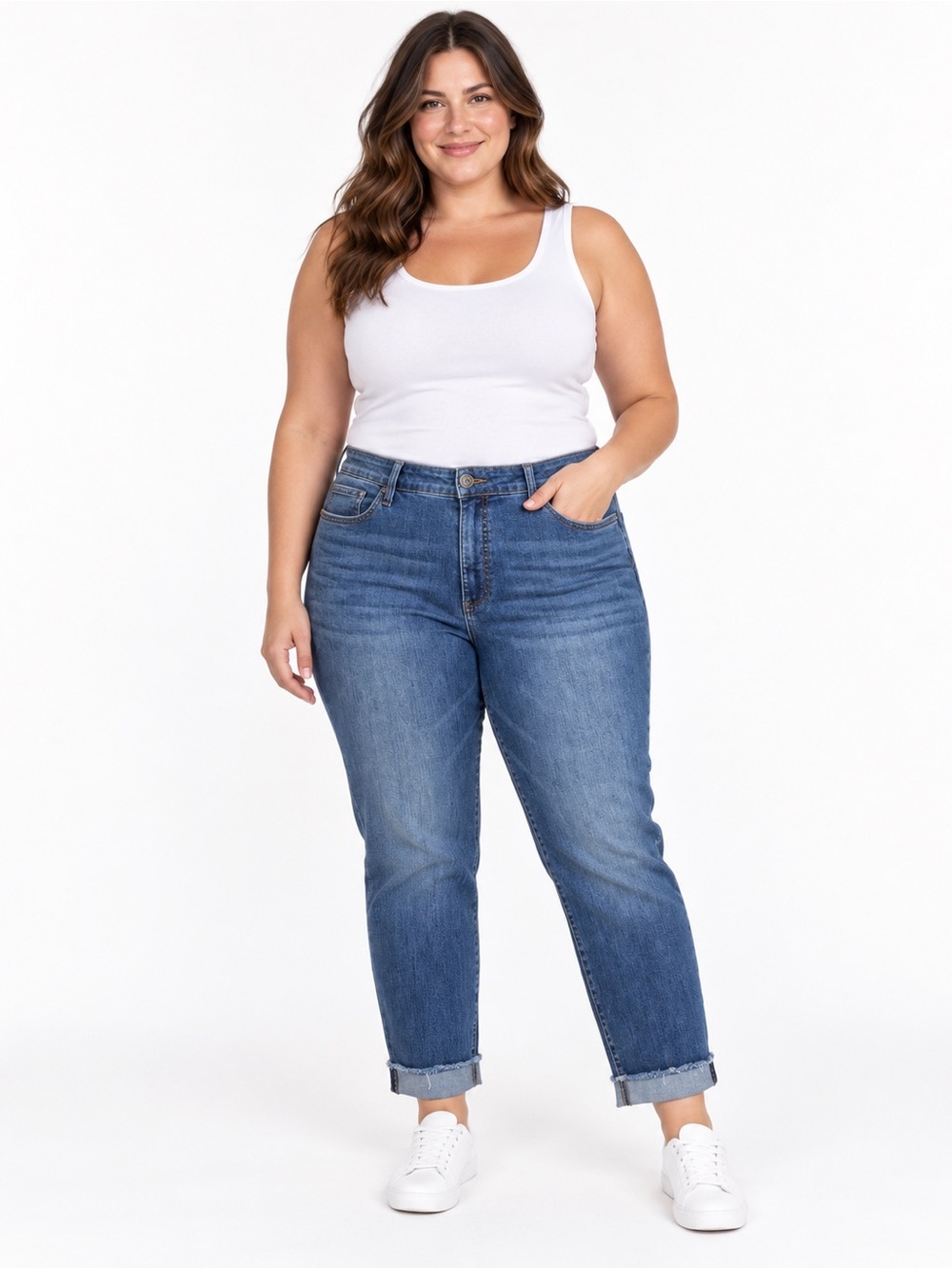 KUT From The Kloth Asher Jeans Women 18W Ankle Straight Leg Cuffed Stretch Denim